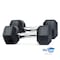 Wecare Fitness Rubber-Coated Chrome Handle 25 Lbs Dumbbells, Set of Two, Black, 2PK WC-2P-25LB-BK - alternate 1